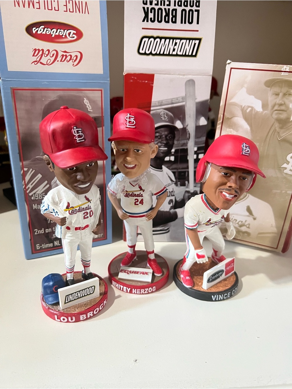 Lot of 3 St Louis Cardinals SGA Bobbleheads.